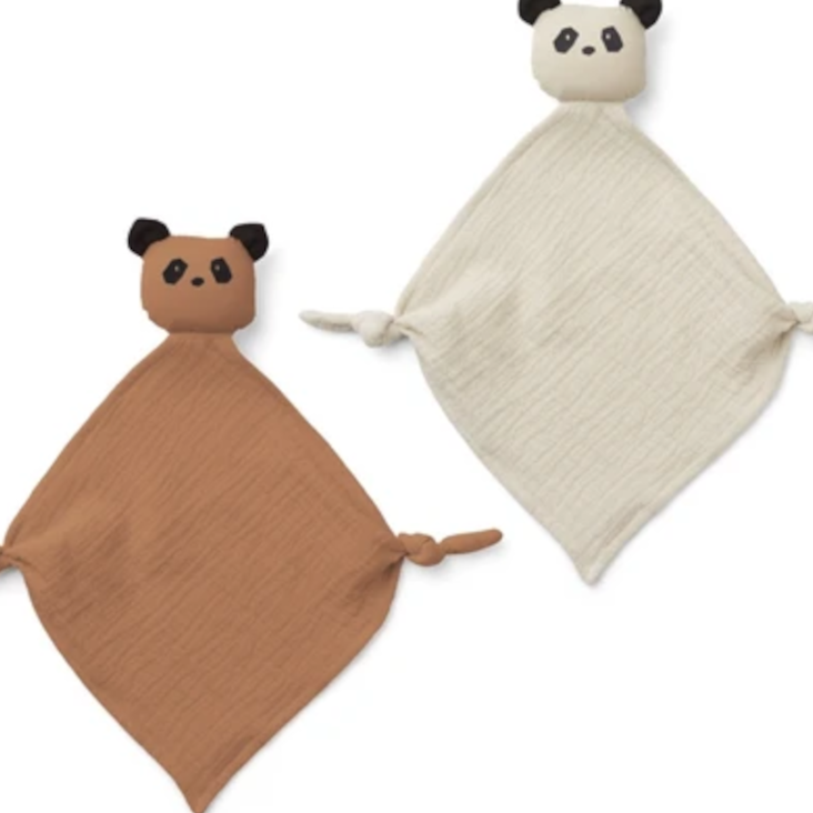 Yoko Mini Cuddle Cloth 2 Pack - Panda Tuscany rose/sandy mix