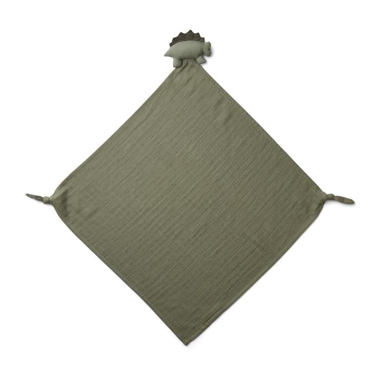 Schnullertuch Robbie Multi Muslin Dino - faune green