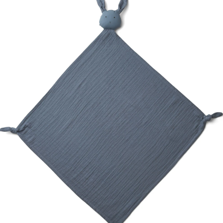 Schnullertuch Robbie Multi Muslin Rabbit Blue Wave