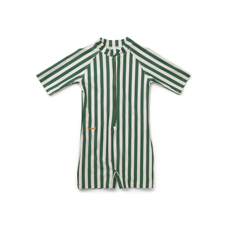 Liewood Max Swim Jumpsuit Stripe Garden Green Mix