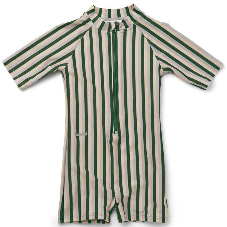 Liewood Max Swim Jumpsuit Stripe Garden Green Mix