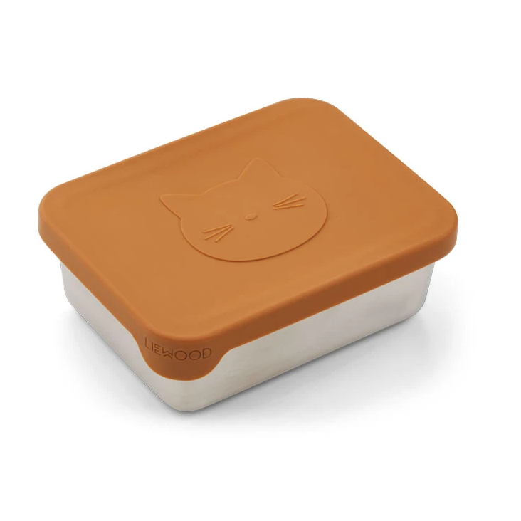 Liewood Ako Snack Box Cat Mustard