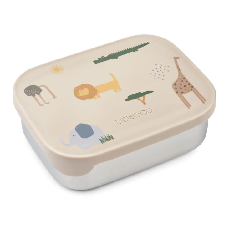 Liewood Lunchbox Arthur - Safari sandy mix