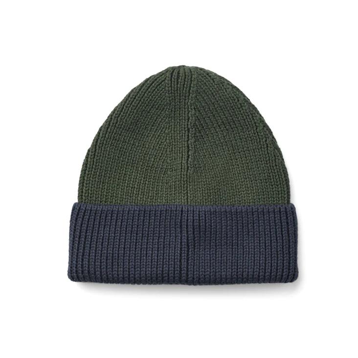 Liewood - Ezra Beanie - Hunter green/Midnight navy