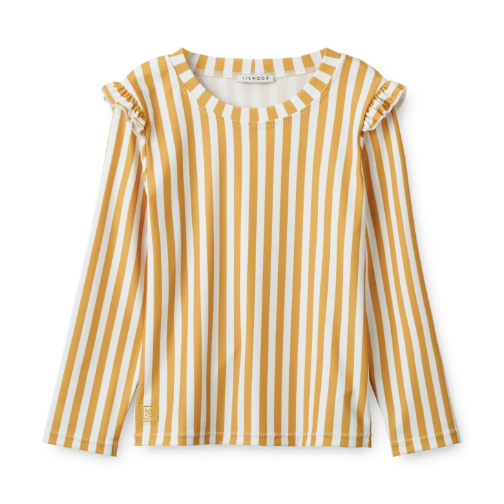 Twenley Printed Swim Tee Stripe Yellow Mellow