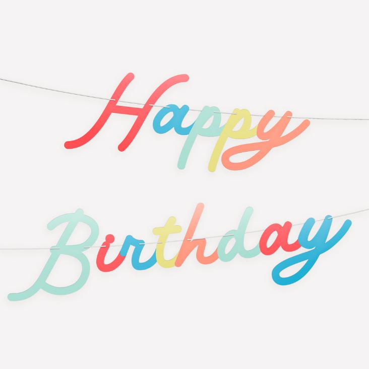 Happy Birthday Girlande Rainbow von Meri Meri