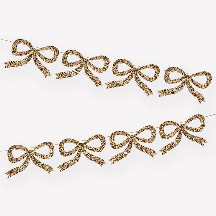 Gold Glitter Bow Garland von merimeri - 0