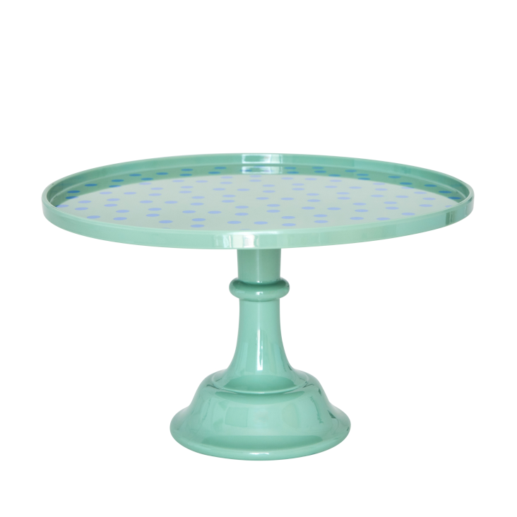 Melamine Cake Stand Dots Print Green