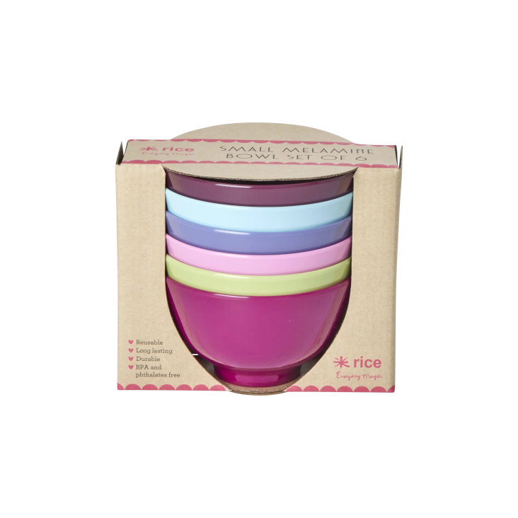 Klein Melamin Schüssel - Mehrfarbig - 6er Pack