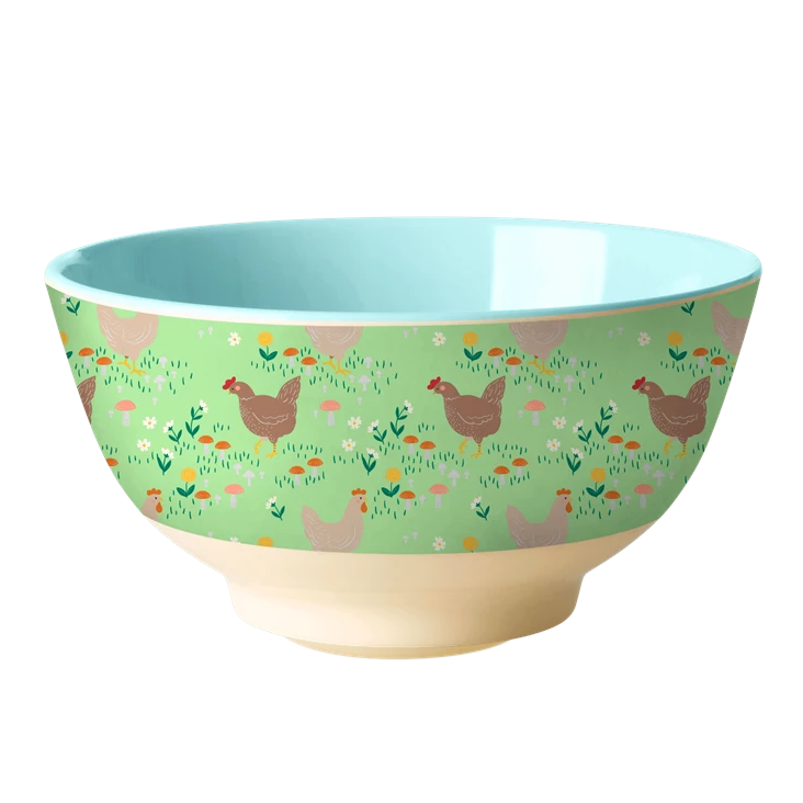 Rice Medium Schüssel mit Hen Print