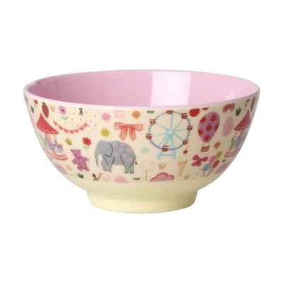 Melamine Bowl with Fun Fair Print - Pink - Medium