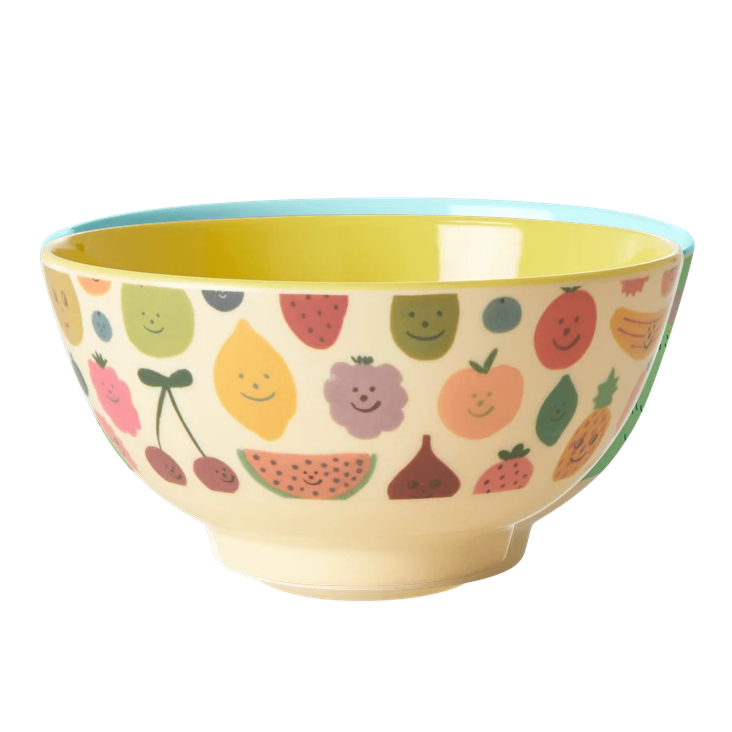 Rice Medium Schüssel mit Happy Fruits Print