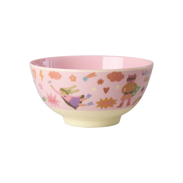 RICE Melamin Schüssel medium - Hero Print Pink