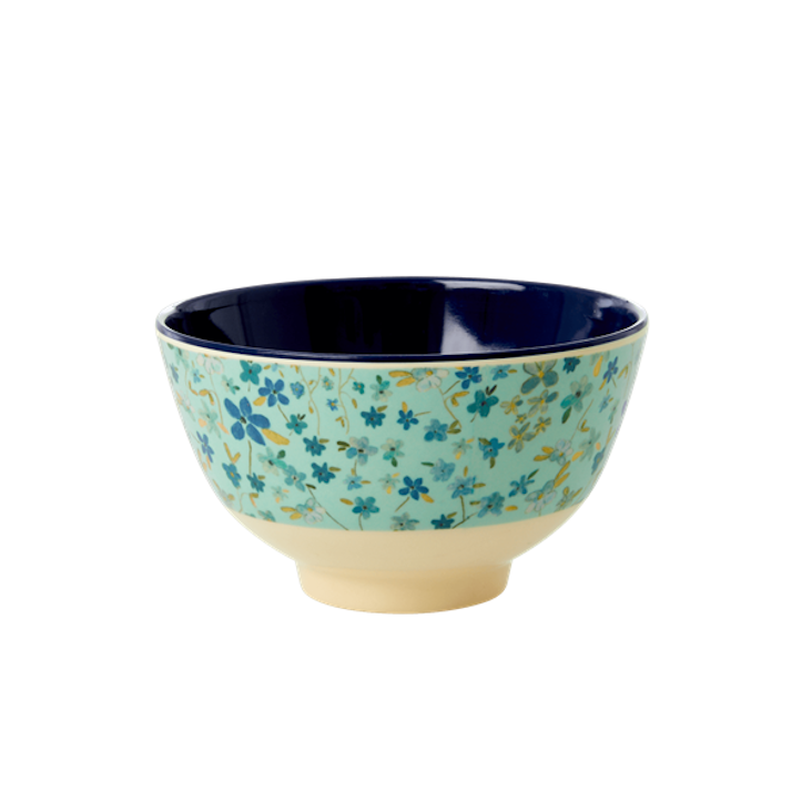 Rice Melamin Schüssel klein - Floral Print - Blau