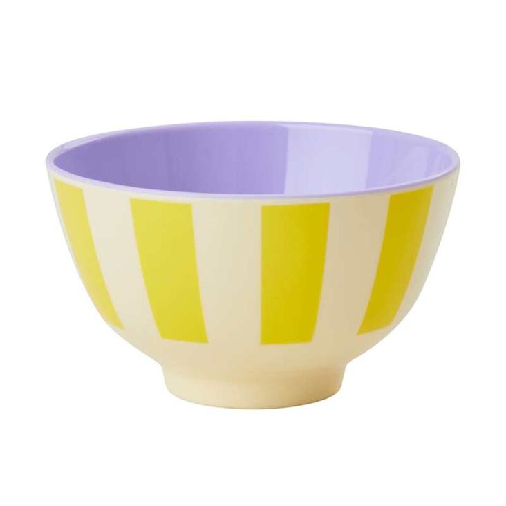Rice Melamin Schüssel klein - Yellow Stripes Print