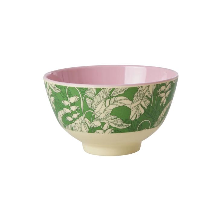 Rice Melamin Schüssel klein - Paradise Print Grün