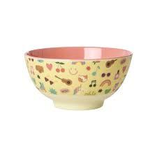 RICE Melamin Schüssel klein - Unicorn Love Print Hellgelb