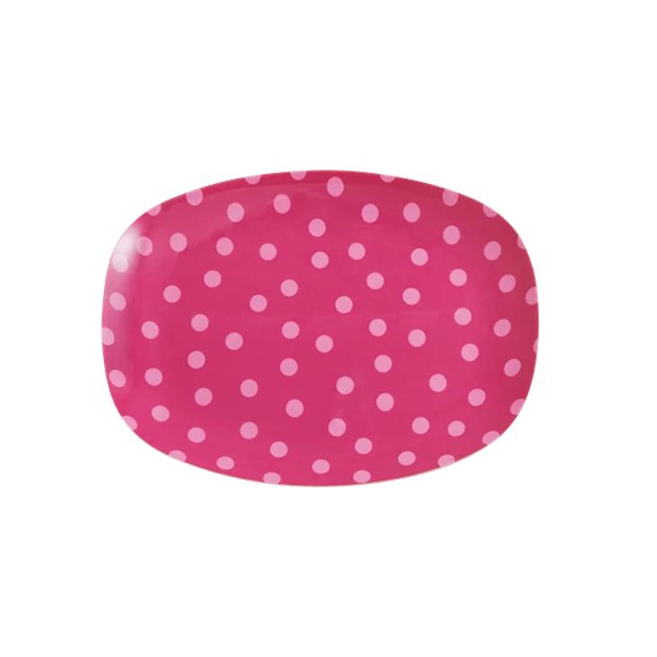 Melamin Platte small - Fuchsia Dot Print
