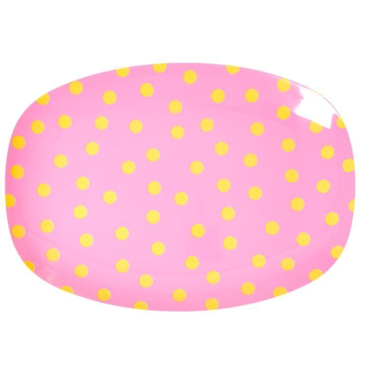 Melamin Platte small - Orange Dot Print