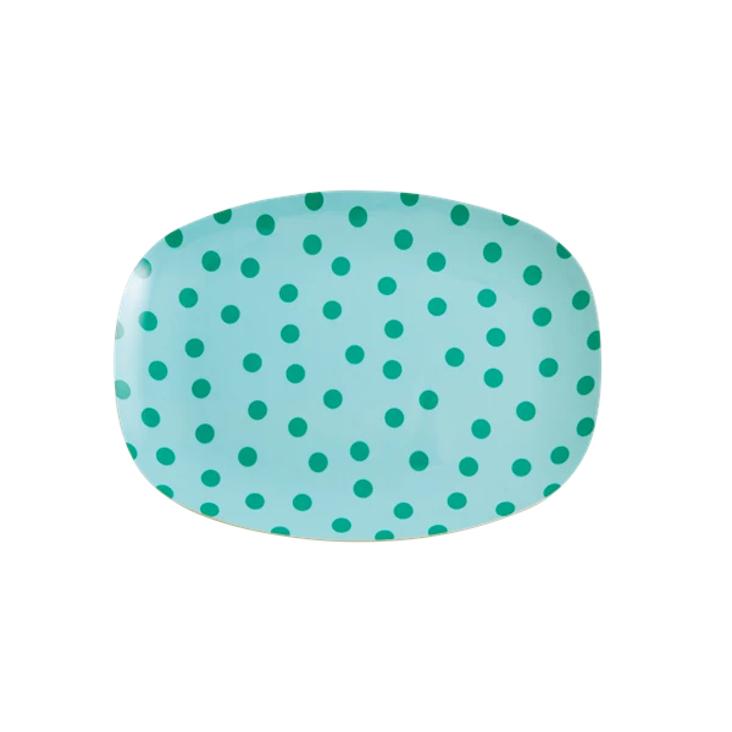 Melamin Platte small - Green Dot Print