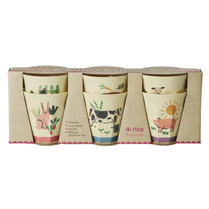 Rice Melamin Becher - Farm Print