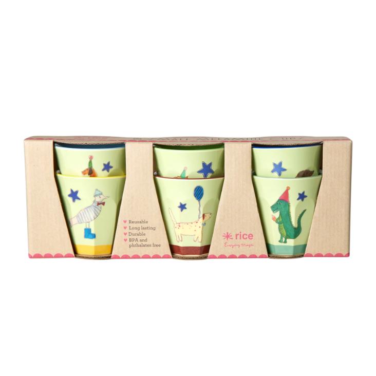 Rice Kinderbecher 6er-Set - Party Animal Print Green
