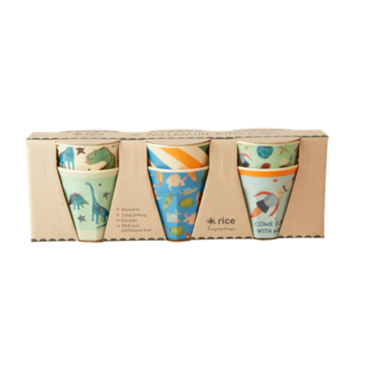 Rice Melamin Becher 6er Set klein Dino