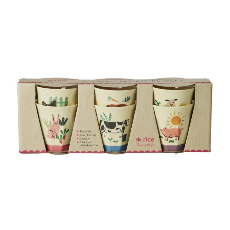 Rice Kinderbecher 6er-Set - Farm Print