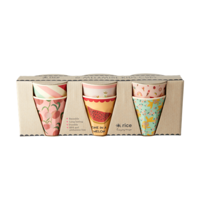 Rice Melamin Becher 6er Set klein Goldfisch