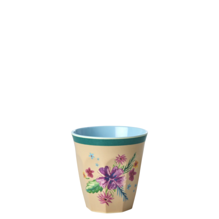 Rice Medium Melamin Becher - Crème - Arda Bloom Print
