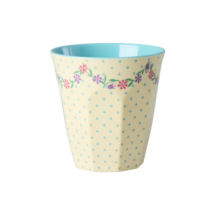 RICE Melamin Becher - Dots and Flowers Print