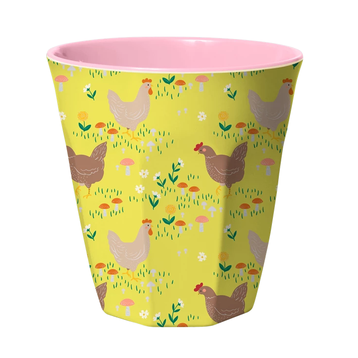 Rice Melamin Becher - Hen Print Soft Yellow