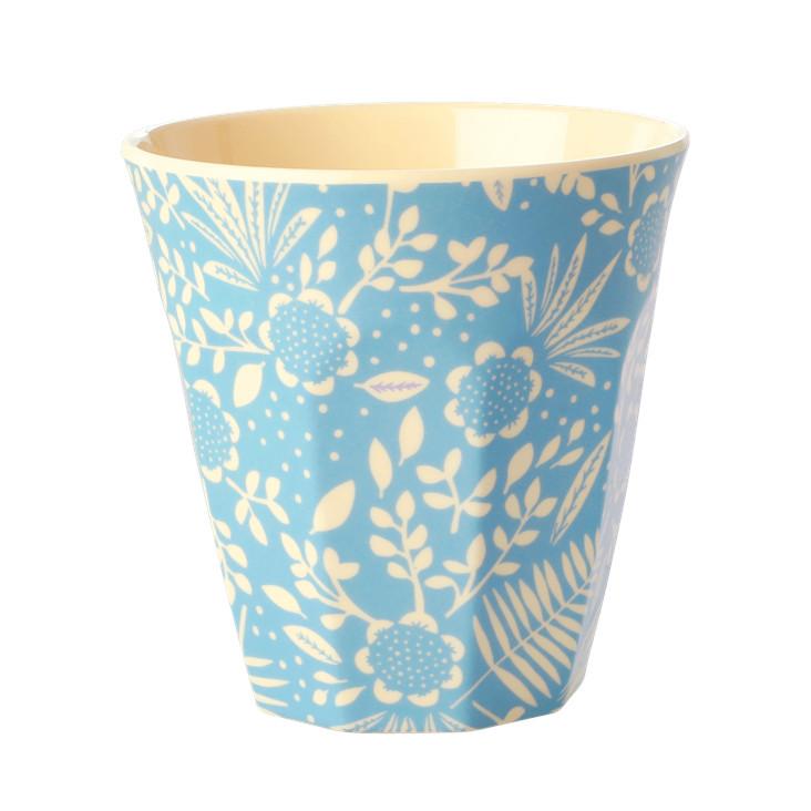 Rice Melamin Becher Blue Fern & Flower Print