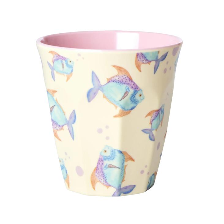 Rice Melamin Becher - Fish Cream Print