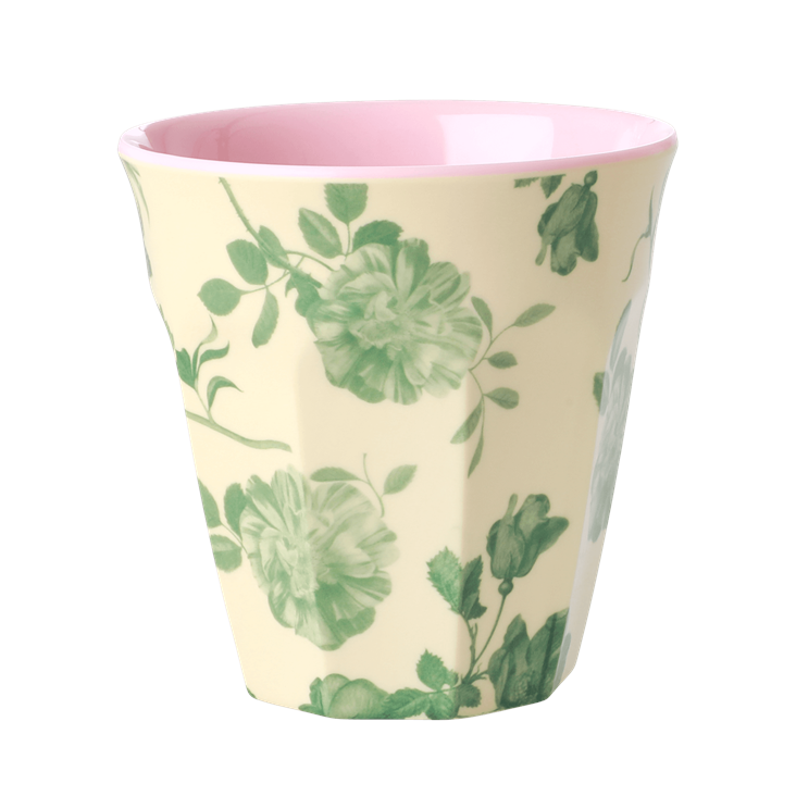 Rice Melamin Becher - Green Rose Print