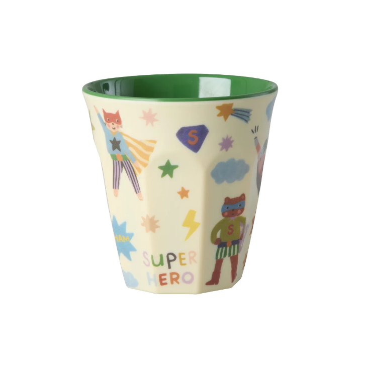 RICE Melamin Becher - Hero Print Grün