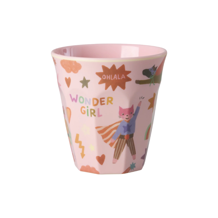 RICE Melamin Becher - Hero Print Pink