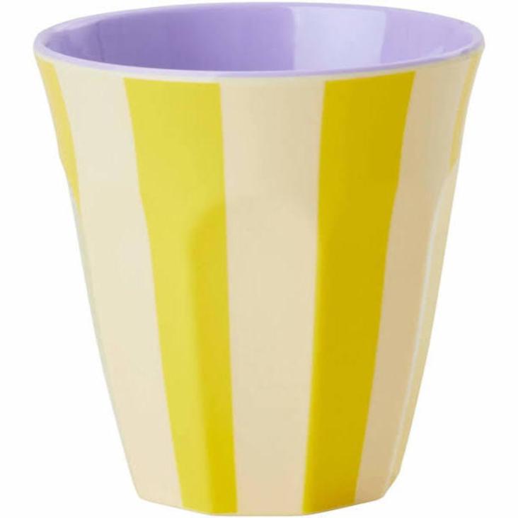 Rice Melamin Becher - Yellow Stripes Print