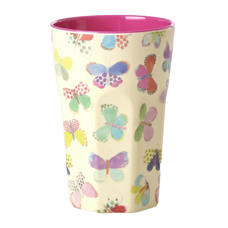 RICE Melamin Becher gross - Butterfly Print