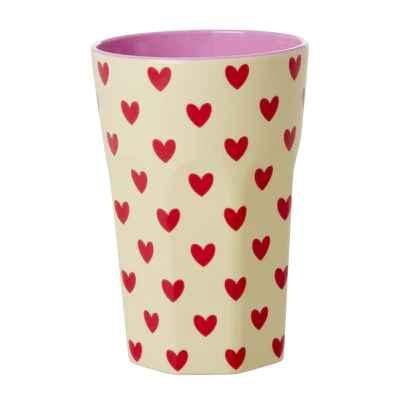 Melamine Cup with Darling Hearts Print- Tall