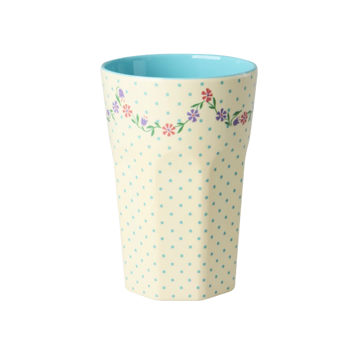 RICE Melamin Becher gross - Dots and Flowers Print