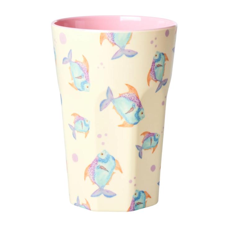 Rice Melamin Becher gross - Fish Cream Print
