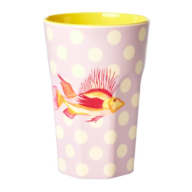 Rice Melamin Becher gross - Fish Lavender Print