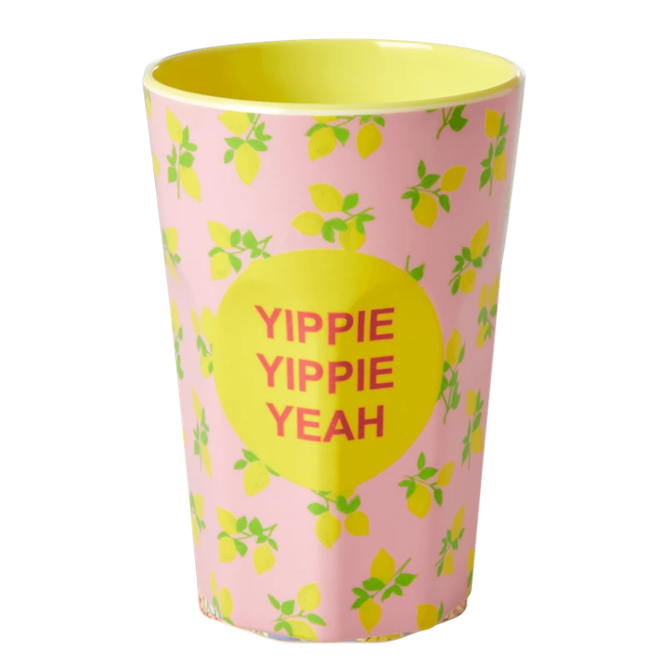 Rice Melamin Becher gross - Lemon Print