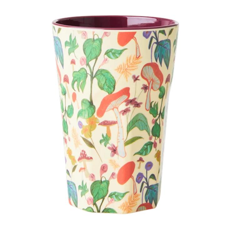 Rice Melamin Becher gross - Mushroom Print
