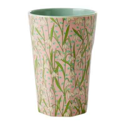 Melamine Cup with New Snowdrop Print - Soft Pink - Tall