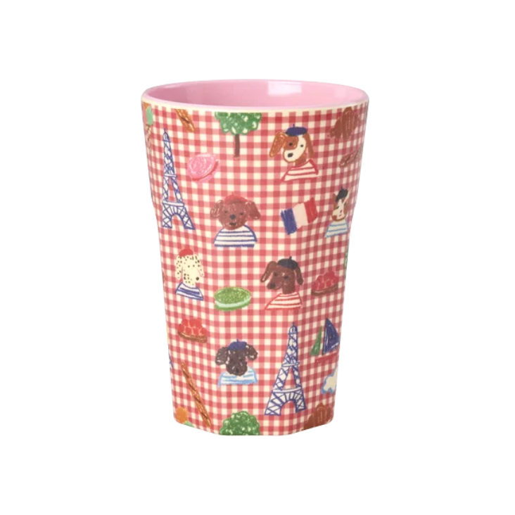 RICE Melamin Becher gross - Red Kids in Paris Prin