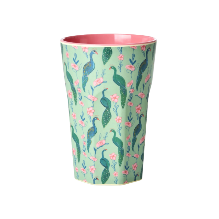 RICE Melamin Becher gross - Peacock Power Print