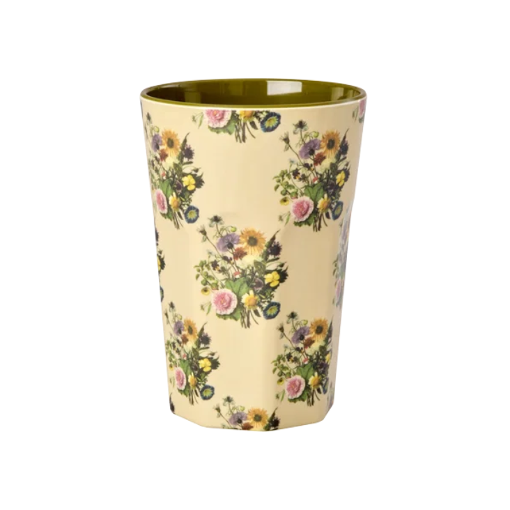 RICE Melamin Becher gross - Retro Bouquet Print