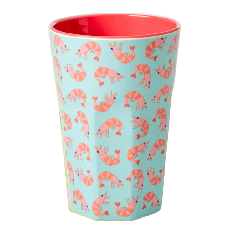 Rice Melamin Becher gross - Shrimp Print
